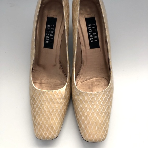 Vintage Stuart Weitzman Gold/Mustard Heels - Picture 1 of 8